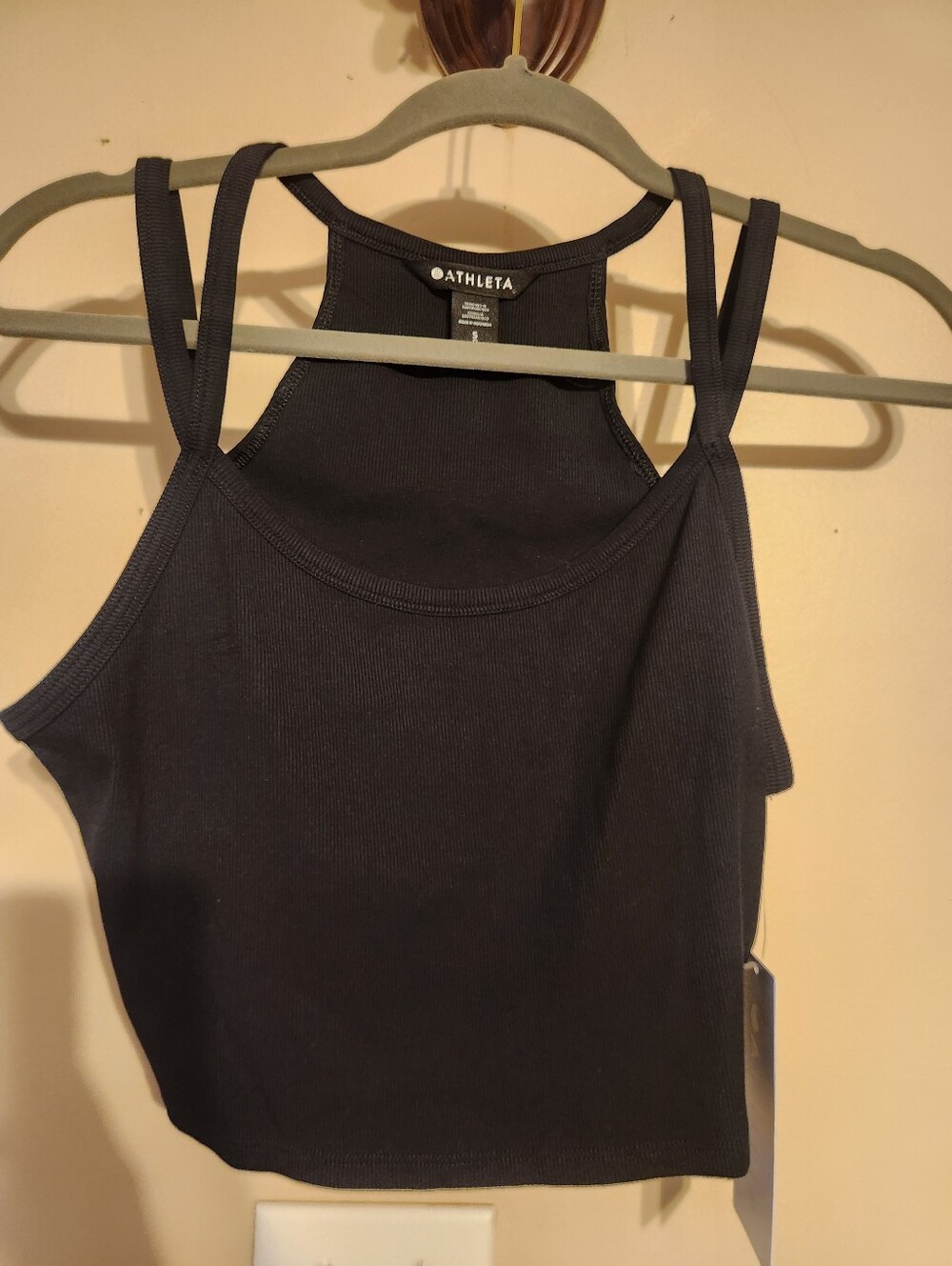 Athleta Black Ribbed Double-Strap Tank